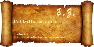 Bettelheim Zóra névjegykártya